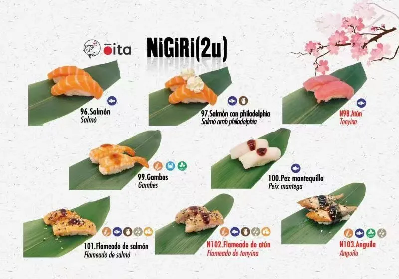 menu 2 of Oita Tarragona