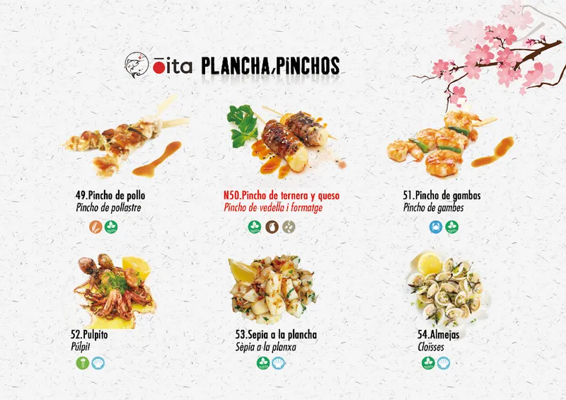 menu 2 of Oita Tarragona