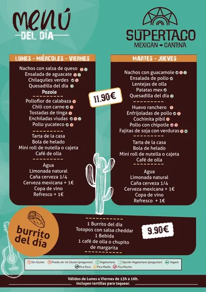 menu 0 of SuperTaco