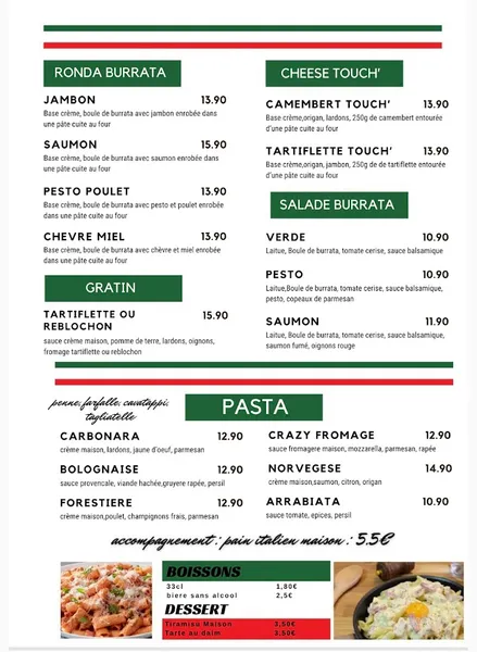 menu 0 of Presto Di Pasta&Pizza