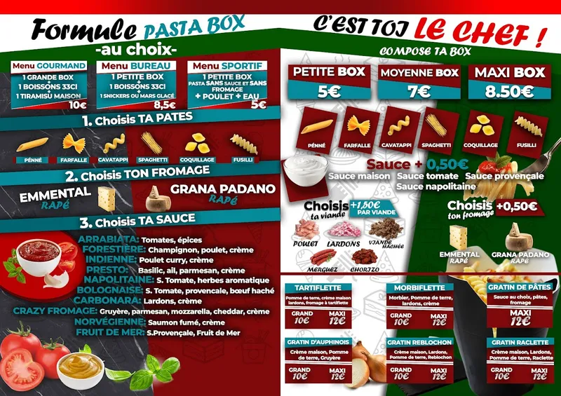 menu 2 of Presto Di Pasta&Pizza