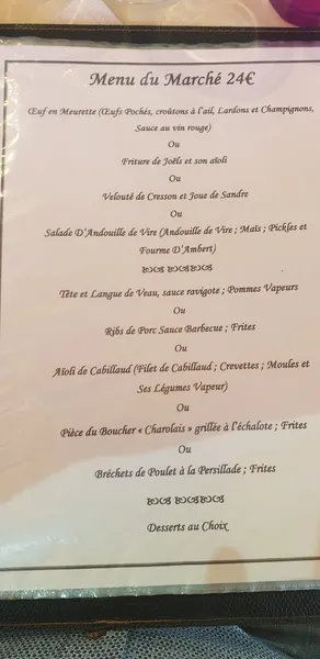 menu 1 of La Mère Jouvenceaux