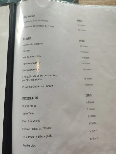 menu 2 of El Toro