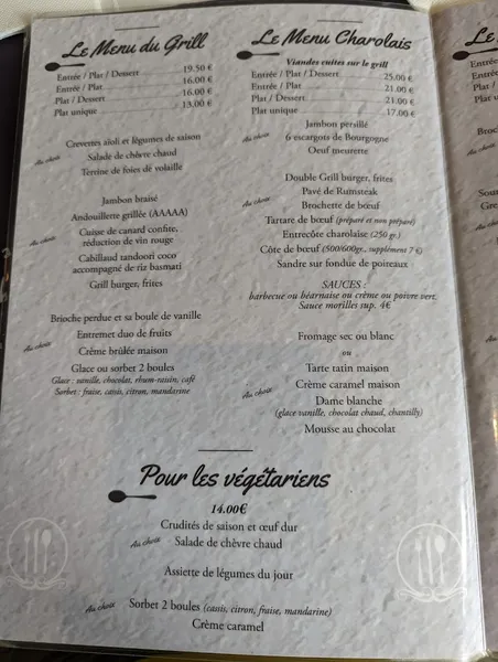 menu 1 of Le Grill