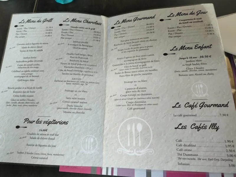 menu 0 of Le Grill