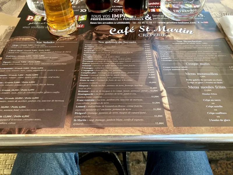 menu 0 of Sarl Cafe Saint-Martin