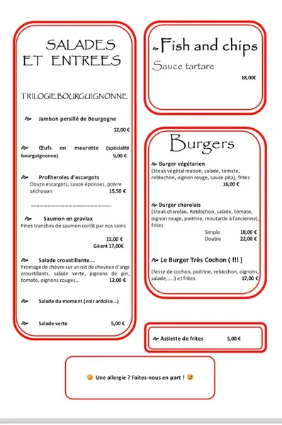 menu 0 of Grill Saint-Laurent