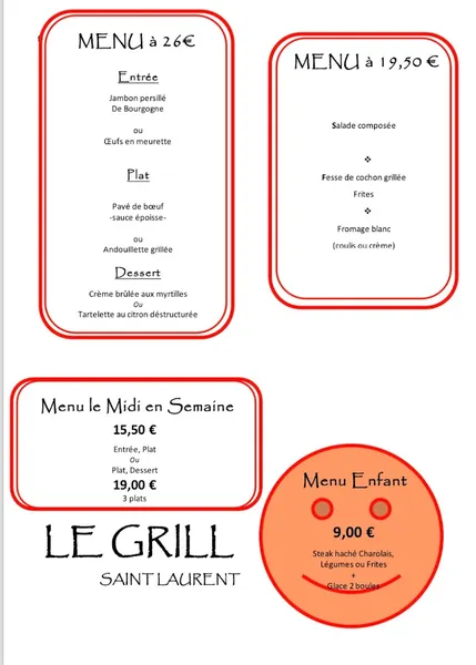 menu 1 of Grill Saint-Laurent