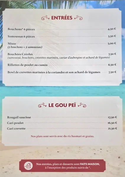 menu 1 of Aux 4 épices