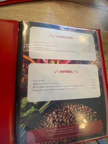 menu 2 of Aux 4 épices