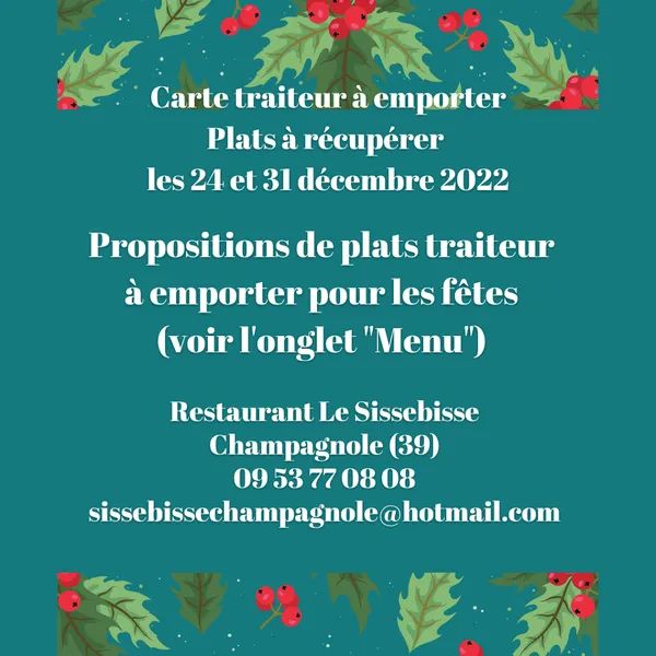menu 2 of Restaurant Le Sissebisse