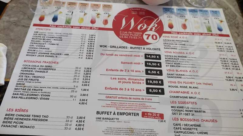 menu 0 of Wok 70