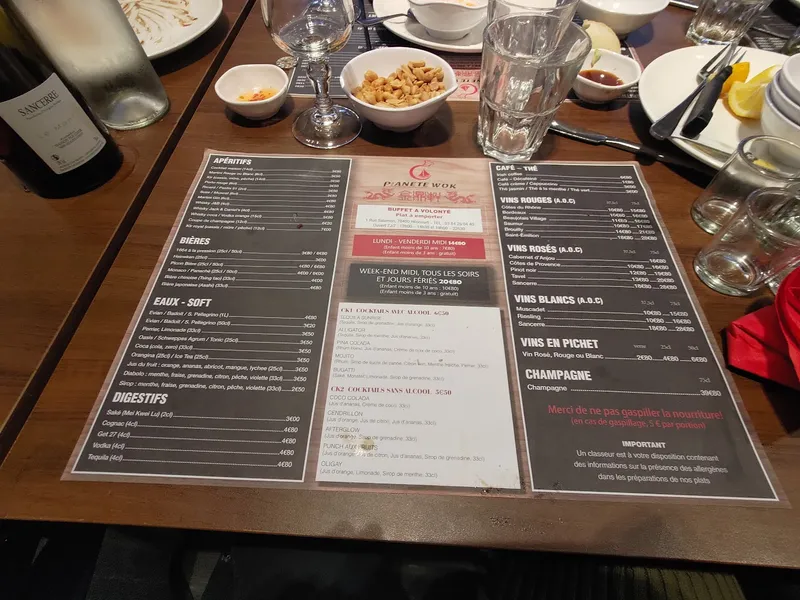 menu 1 of Planète Wok