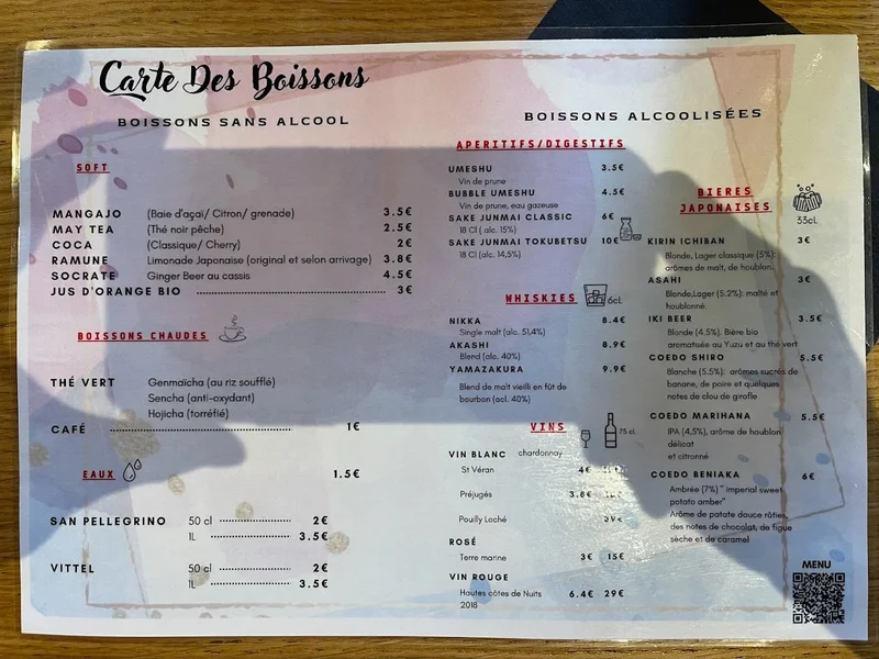 menu 0 of Samouraï Sushis Dijon