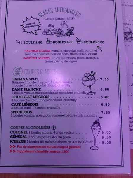 menu 2 of La Case B