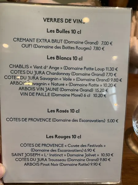 menu 2 of La Muse Bouche