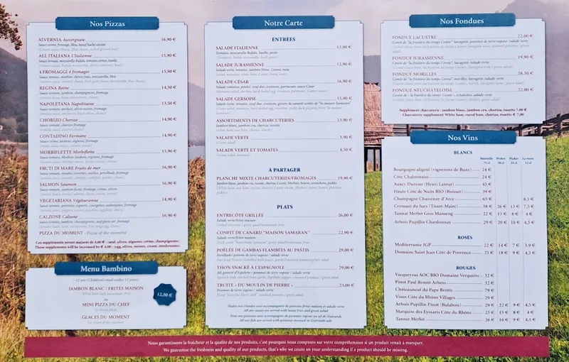 menu 0 of restaurant Le Pic Vert