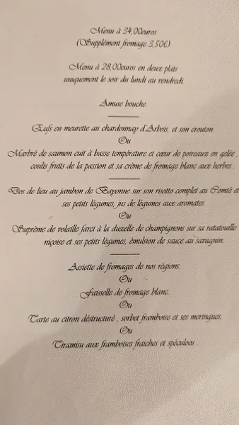 menu 0 of Au Cinq Sens