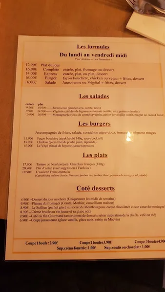 menu 0 of Maison Des Vins L'ETOILE JURA