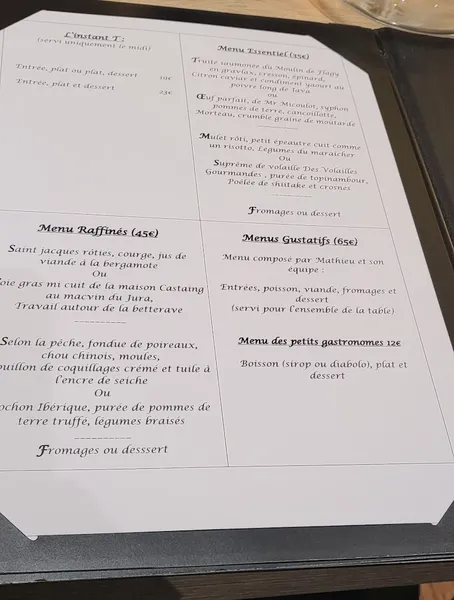 menu 0 of Restaurant Le Caveau du Grand Puits