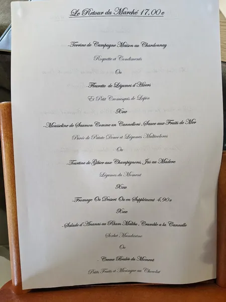 menu 2 of Auberge la Trinquotte