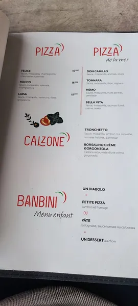 menu 0 of Bella vita