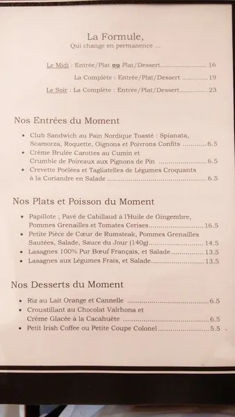 menu 2 of Le Bassano