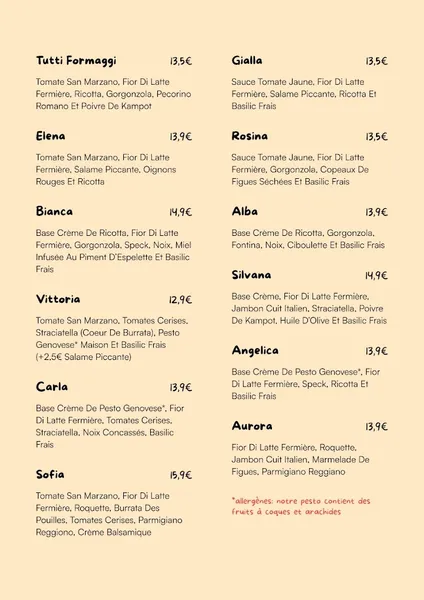 menu 1 of Ciao Bella - Pizza Napoletana