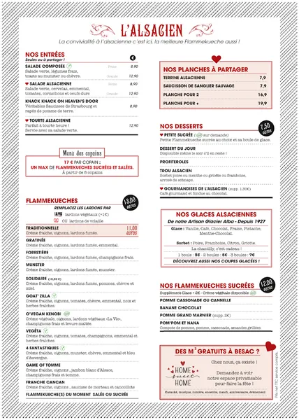 menu 0 of L'Alsacien Besançon