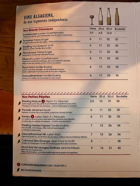 menu 2 of L'Alsacien Besançon