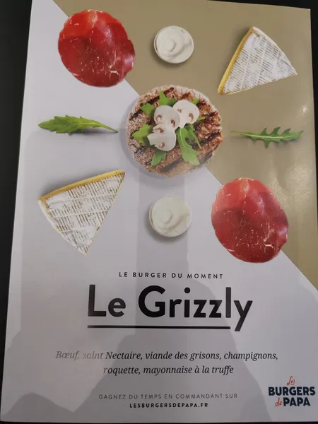 menu 2 of Les Burgers de Papa