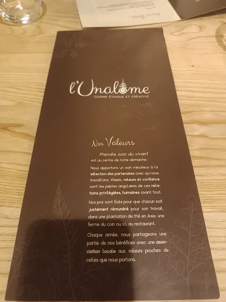 menu 2 of l'Unalôme