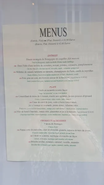 menu 2 of Un Air de Famille - Restaurant