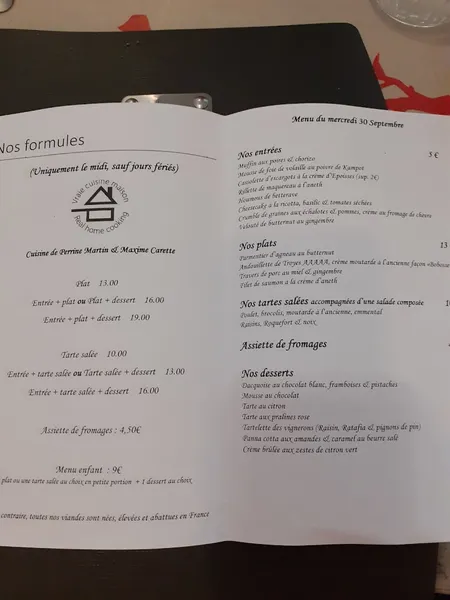 menu 2 of L'Accroche