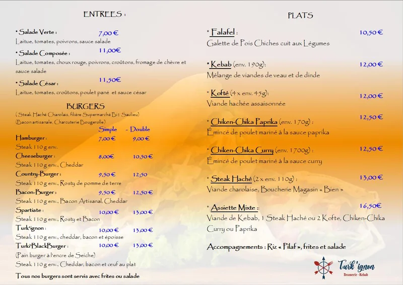 menu 0 of Turk'ignon