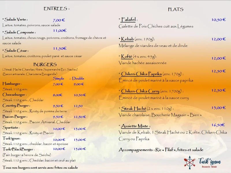menu 0 of Turk'ignon