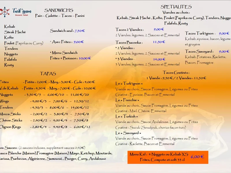 menu 1 of Turk'ignon