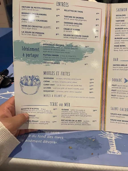 menu 0 of La Criée Bonneuil