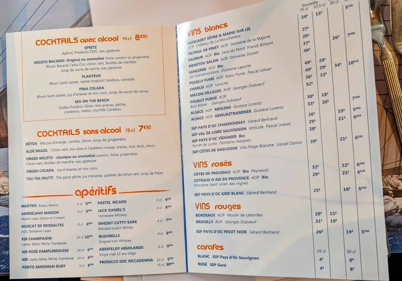 menu 0 of La Criée La Queue en Brie