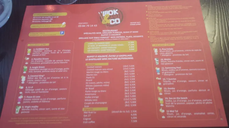 menu 2 of Restaurant Wok & Co - FORSUN