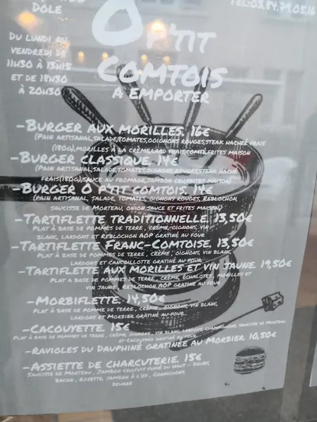 menu 0 of ô p'tit comtois