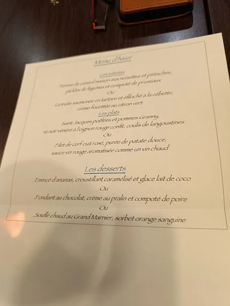 menu 0 of L'Autre Rive