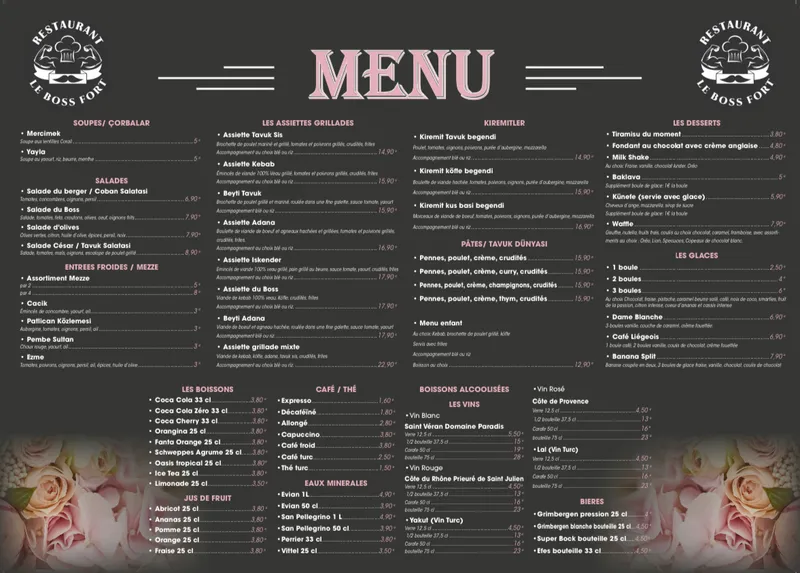 menu 0 of Le Boss Fort