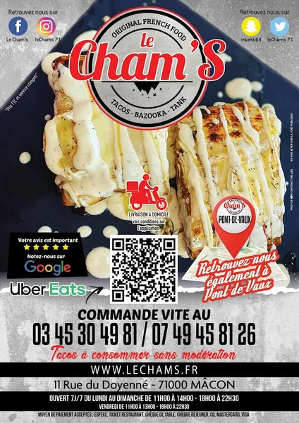 menu 2 of Le Cham's