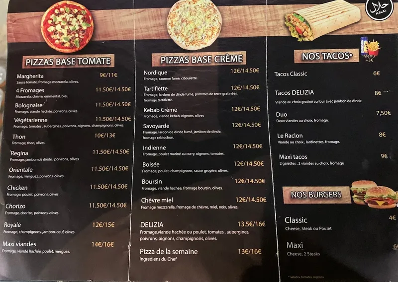 menu 0 of Pizzeria DELIZIA