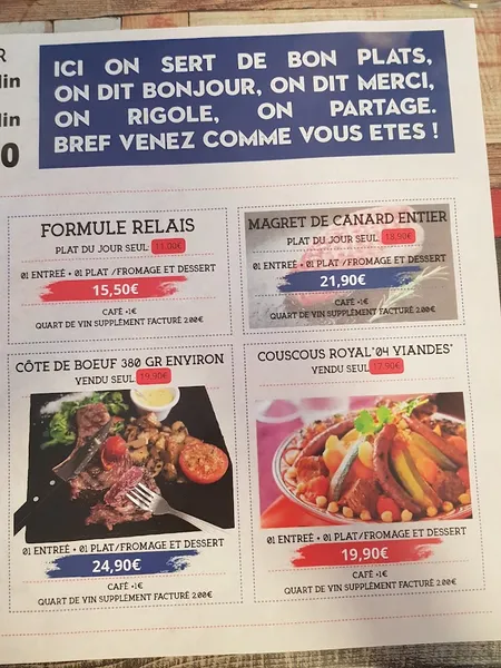 menu 1 of Le Relais Du Moulin