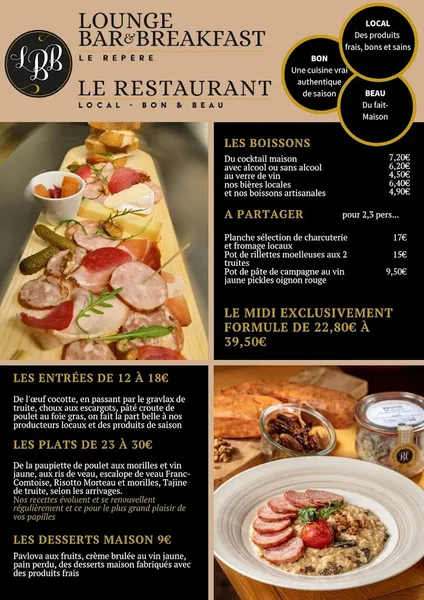 menu 0 of LBB le restaurant