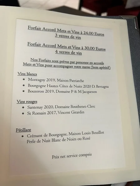 menu 0 of Restaurant le cheval Noir