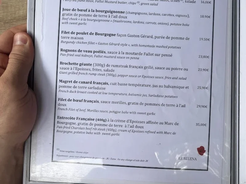 menu 0 of Le Béléna