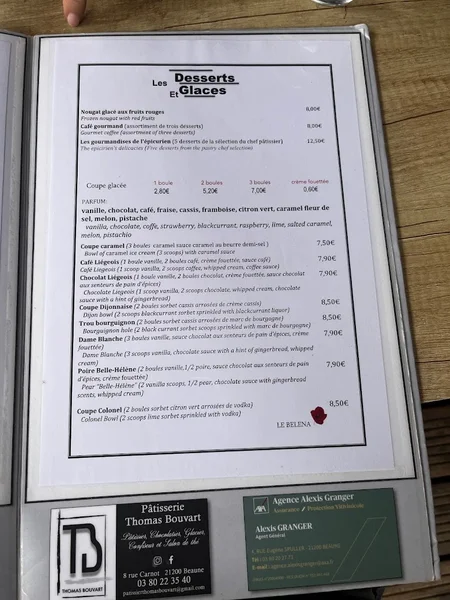 menu 1 of Le Béléna